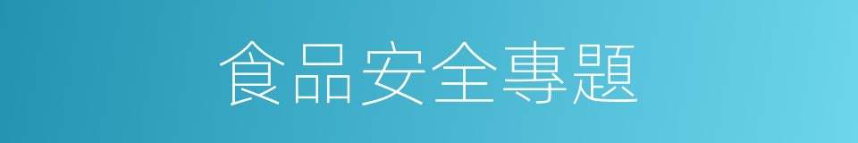 食品安全專題的同義詞