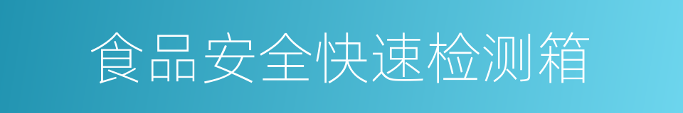 食品安全快速检测箱的同义词