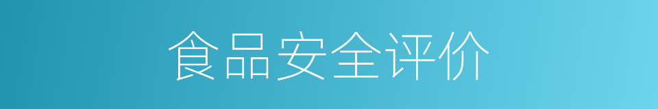 食品安全评价的同义词