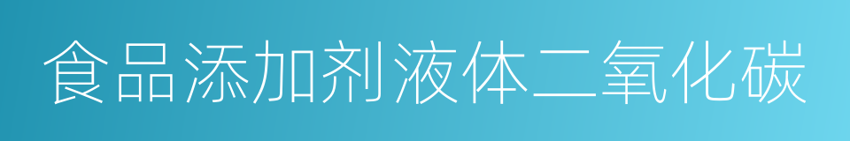食品添加剂液体二氧化碳的同义词