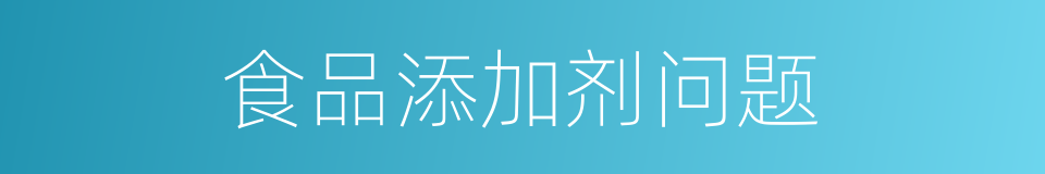 食品添加剂问题的同义词