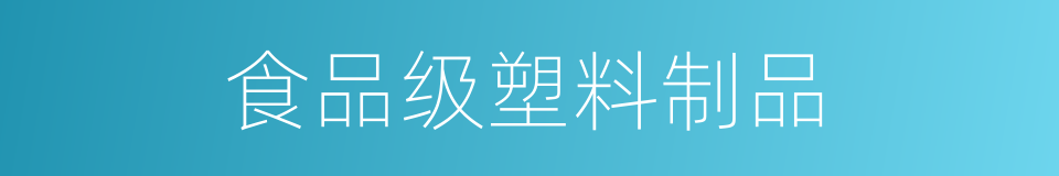 食品级塑料制品的同义词