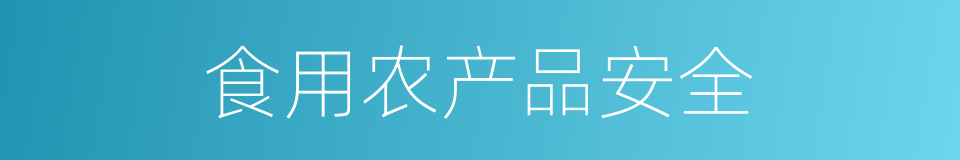 食用农产品安全的同义词