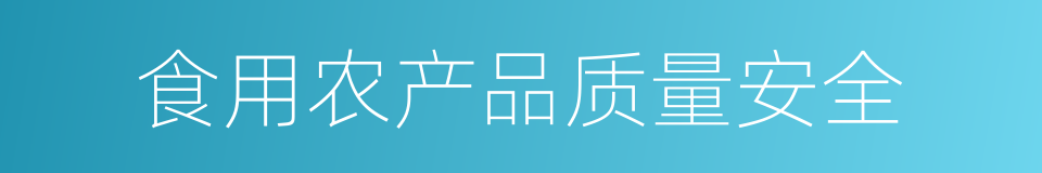 食用农产品质量安全的同义词