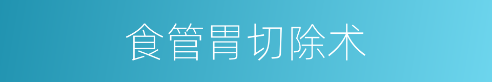 食管胃切除术的同义词