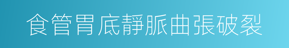 食管胃底靜脈曲張破裂的同義詞