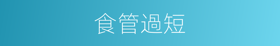 食管過短的同義詞