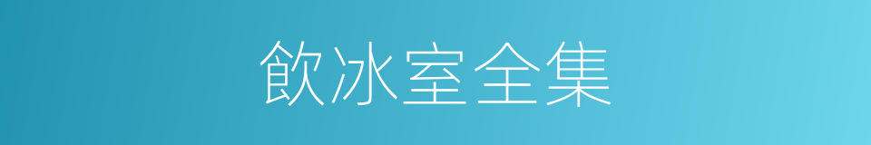 飲冰室全集的同義詞