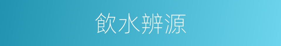 飲水辨源的意思