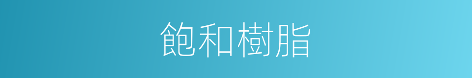 飽和樹脂的同義詞