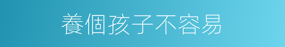 養個孩子不容易的同義詞