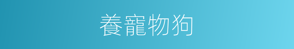 養寵物狗的同義詞