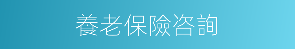 養老保險咨詢的同義詞