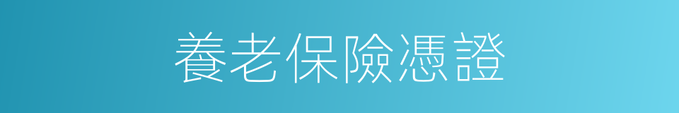 養老保險憑證的同義詞