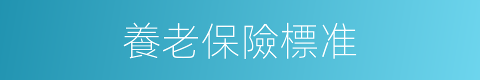 養老保險標准的同義詞