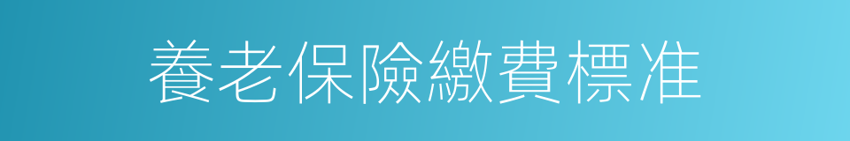 養老保險繳費標准的同義詞