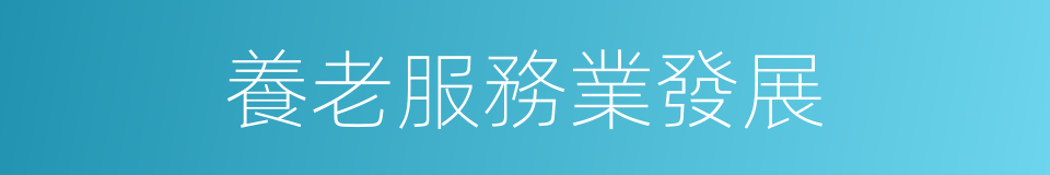 養老服務業發展的同義詞