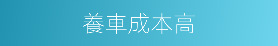 養車成本高的同義詞