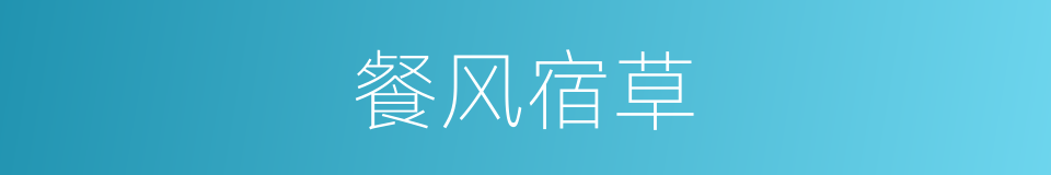 餐风宿草的意思