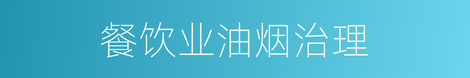 餐饮业油烟治理的同义词