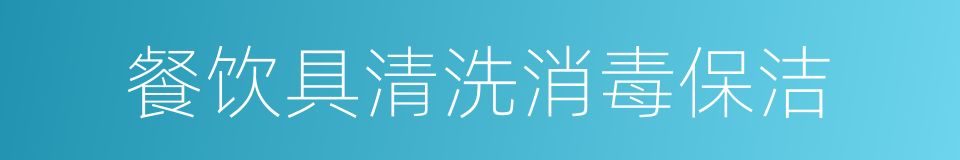 餐饮具清洗消毒保洁的同义词