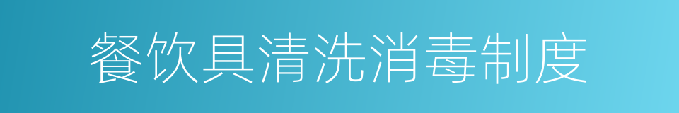 餐饮具清洗消毒制度的同义词