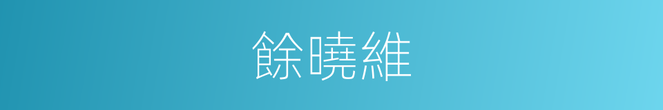 餘曉維的同義詞