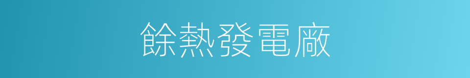 餘熱發電廠的同義詞