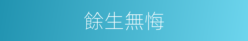 餘生無悔的同義詞