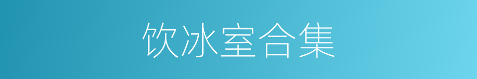 饮冰室合集的同义词
