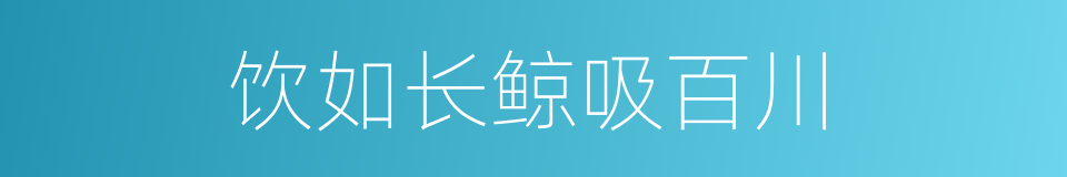 饮如长鲸吸百川的同义词