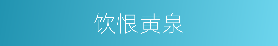 饮恨黄泉的同义词