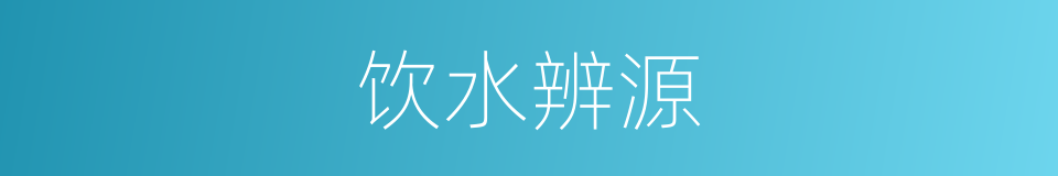 饮水辨源的意思