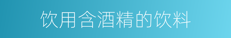 饮用含酒精的饮料的同义词