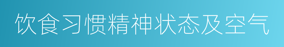 饮食习惯精神状态及空气的同义词