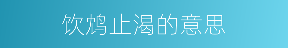 饮鸩止渴的意思的同义词
