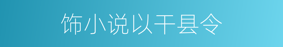 饰小说以干县令的同义词