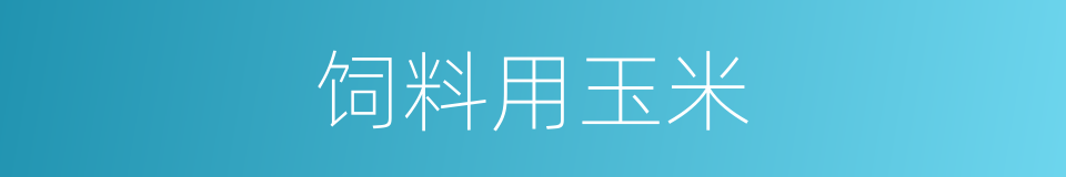 饲料用玉米的同义词