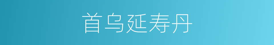 首乌延寿丹的同义词