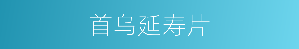 首乌延寿片的同义词