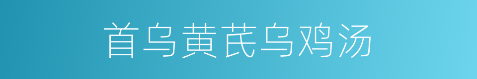 首乌黄芪乌鸡汤的同义词