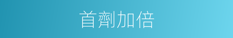 首劑加倍的同義詞