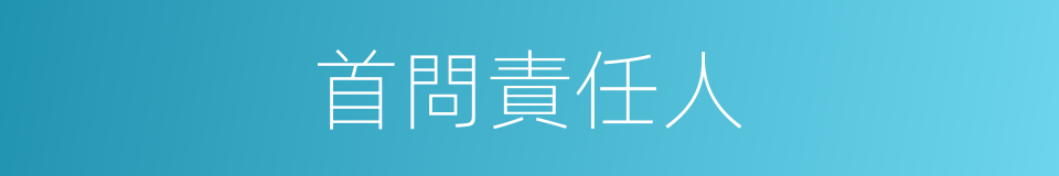 首問責任人的同義詞