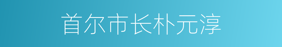 首尔市长朴元淳的同义词