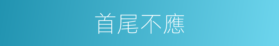 首尾不應的意思