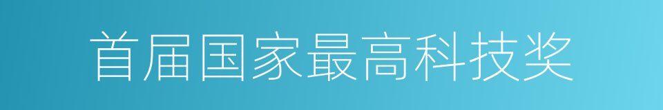 首届国家最高科技奖的同义词