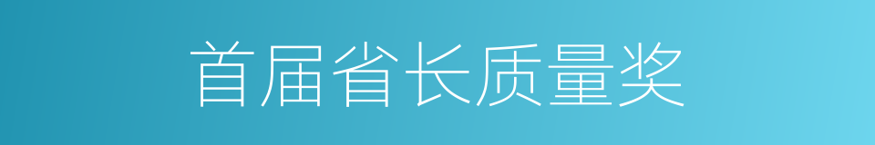 首届省长质量奖的同义词