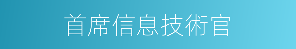 首席信息技術官的同義詞