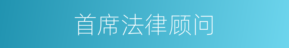 首席法律顾问的同义词