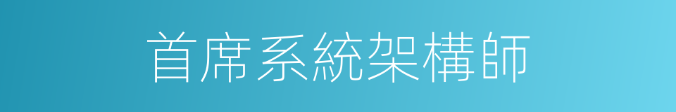 首席系統架構師的同義詞